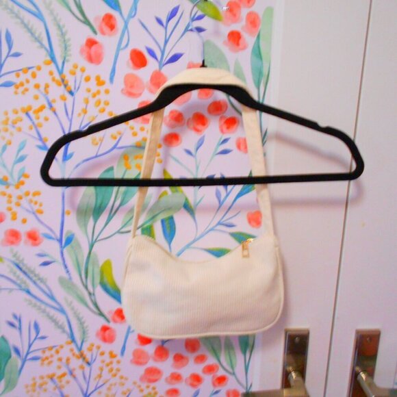 Corduroy Cream Shoulder Bag – Minimalist Chic Everyday Purse - Picture 3 of 5